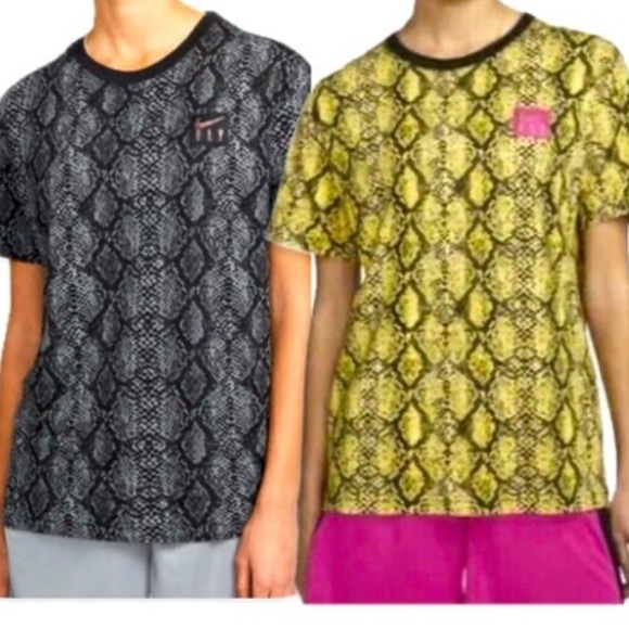 Lot of 2x NWT [Nike] AOP Boyfriend Short Sleeve Snakeprint T-Shirts Women’s XS - Picture 2 of 12
